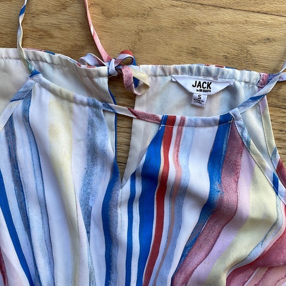 Romper JACK by BB Dakota Lovy Watercolor Stripe Cropped Jumpsuit - Picture 4 of 13